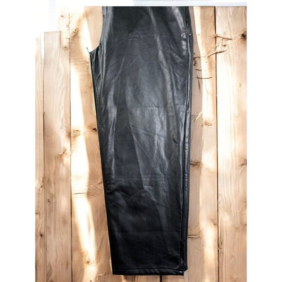 Abercrombie & Fitch The Ankle Straight Ultra High Rise Faux Leather Pants 36-22w - Picture 14 of 15